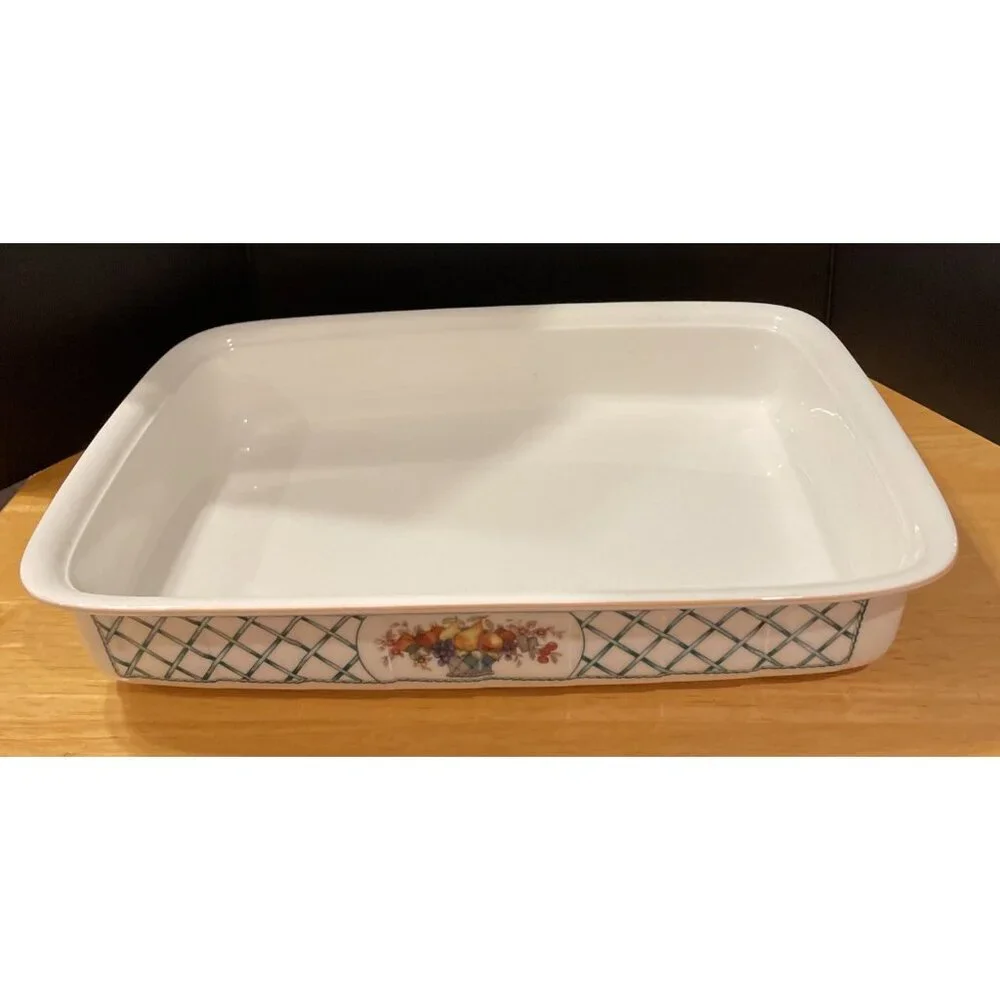 Villeroy & Boch Basket Lasagna Casserole Baking Dish 12”‎ X 9” Germany Vintage